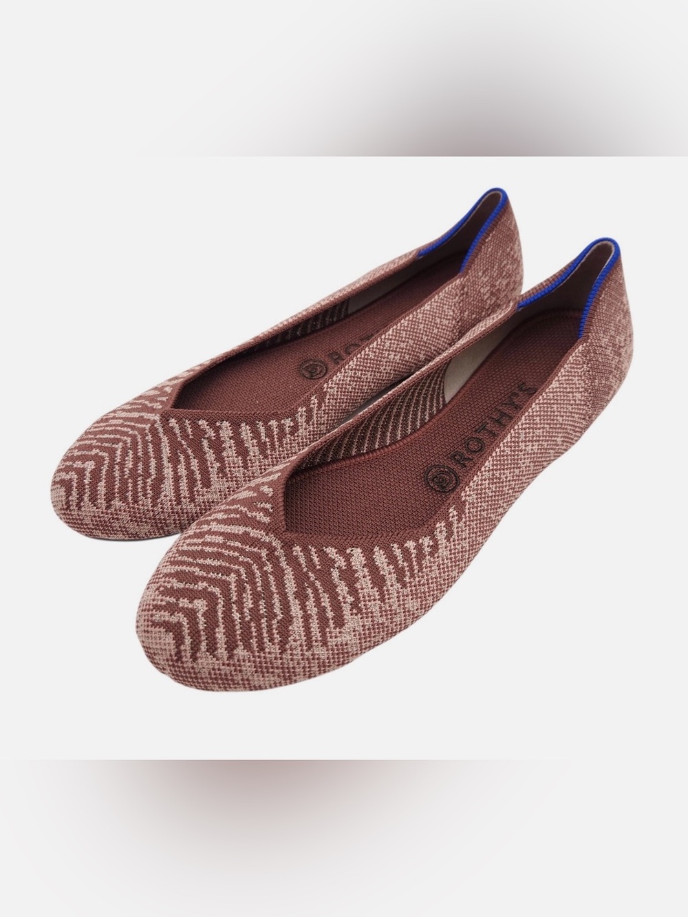 Rothy's Desert Metallic Rose Pink Round Toe Knit Flats Shoes Slip On